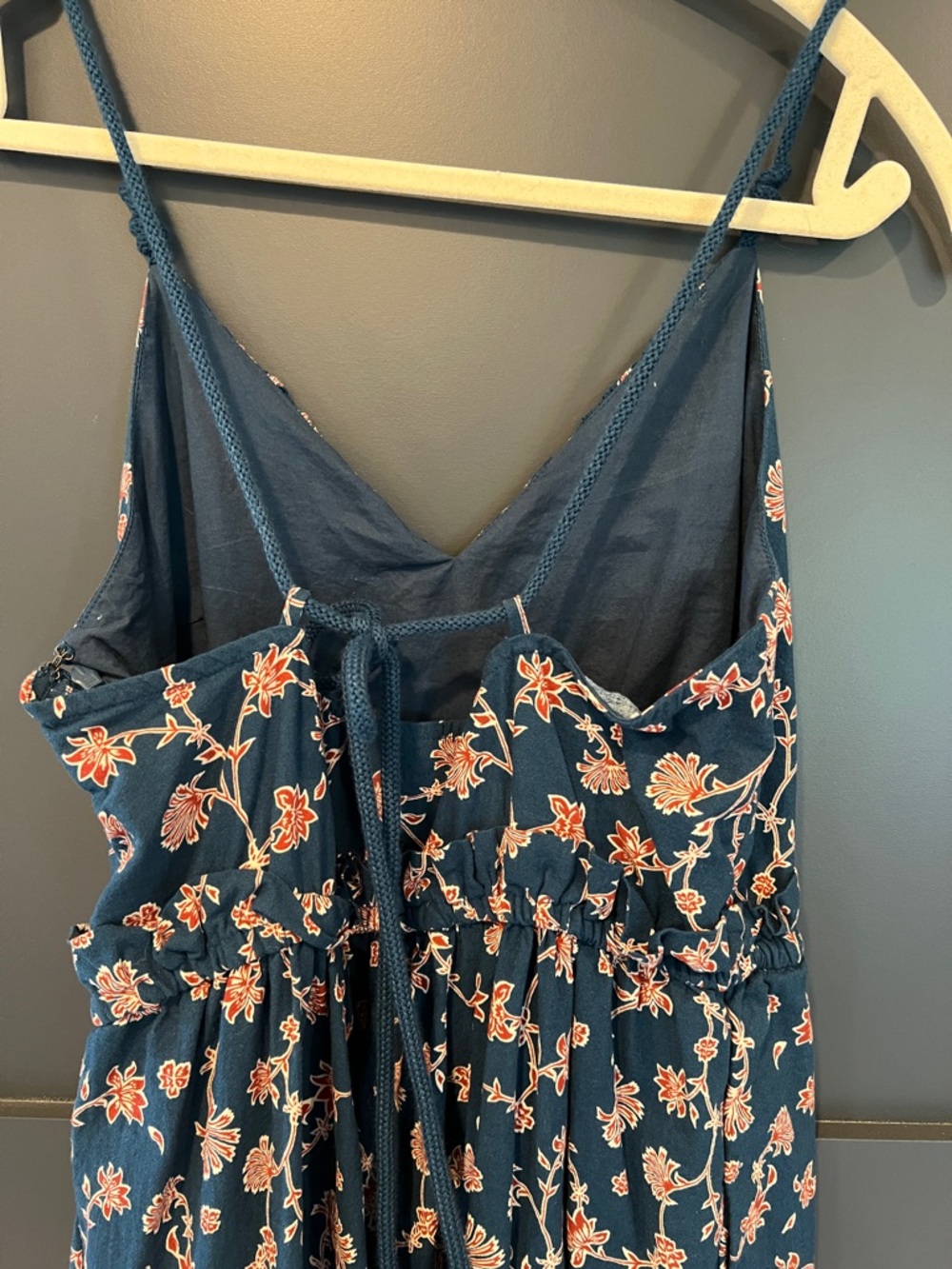 Floral Maxi Dress with Adjustable Straps and drawstring waist - Picture 6 of 9